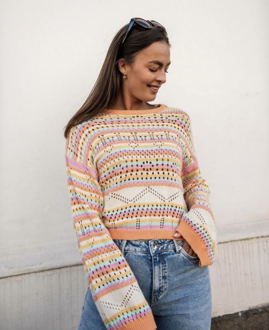 VMALANIA SHORT LS O-NECK PULLOVER