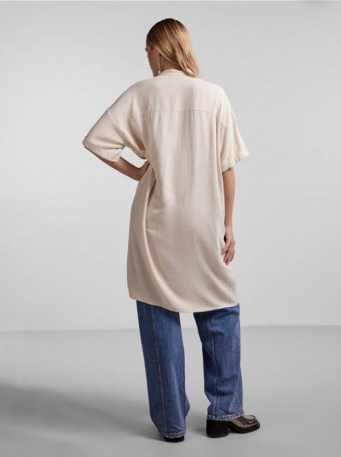 PCVINSTY SS LINEN SHIRT DRESS