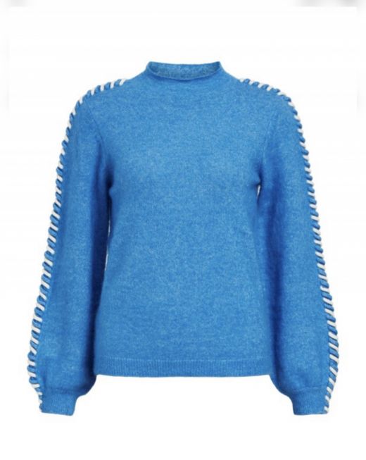 OBJNETE L/S H-NECK KNIT PULLOVER