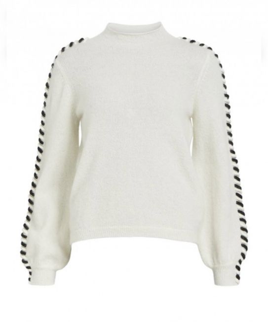 OBJNETE L/S H-NECK KNIT PULLOVER