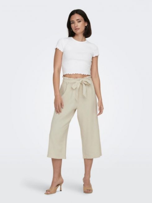JDYSAY MW LINEN CROPPED PANT WVN