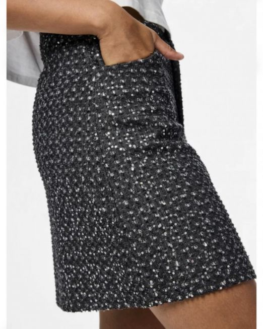 PCROBERTA HW MINI SEQUINS DENIM SKIRT