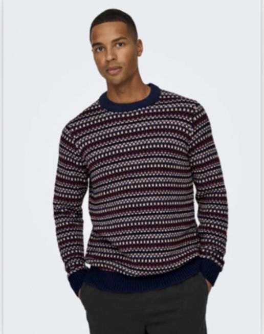 ONSMUSA REG 3 STRUC CREW KNIT