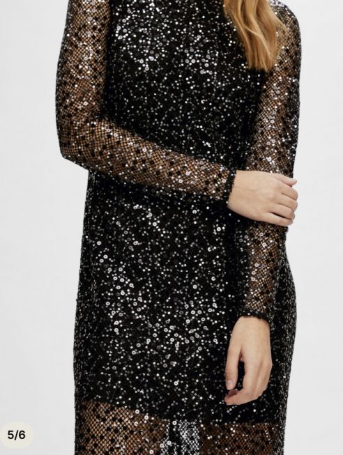 SLFNOEL LS ANKLE SEQUINS DRESS B