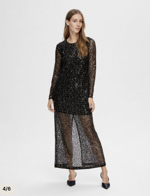 SLFNOEL LS ANKLE SEQUINS DRESS B