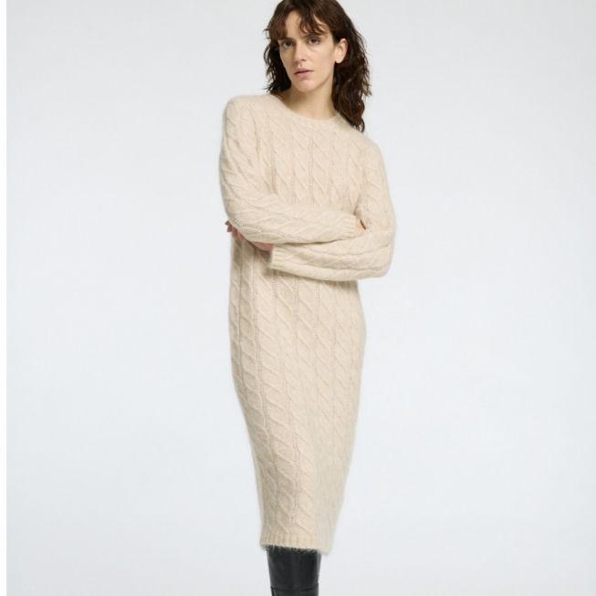 SLFALMINA LS KNIT CABLE DRESS