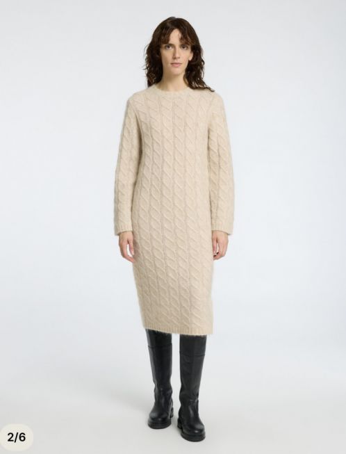 SLFALMINA LS KNIT CABLE DRESS