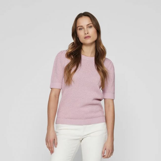 VIDALO O-NECK S/S KNIT TOP - NOOS